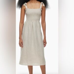 Aritzia Wilfred Golden Hour Linen Dress